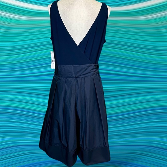 NWT Lauren Ralph Lauren ‘Taffeta-Skirt Dress’ in “Lighthouse Navy” Plus Size 16 - Picture 8 of 16